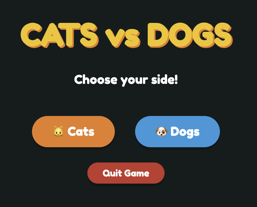Cats Vs. Dogs game screenshot